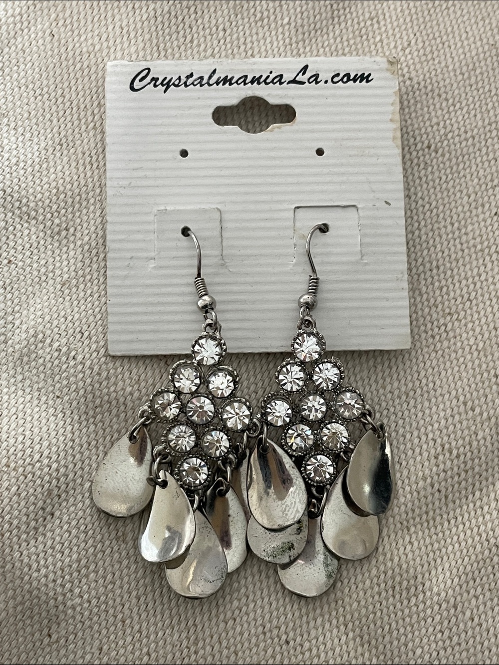 CrystalmaniaLa Silver Clear Crystal Chandelier Earrings in Silver